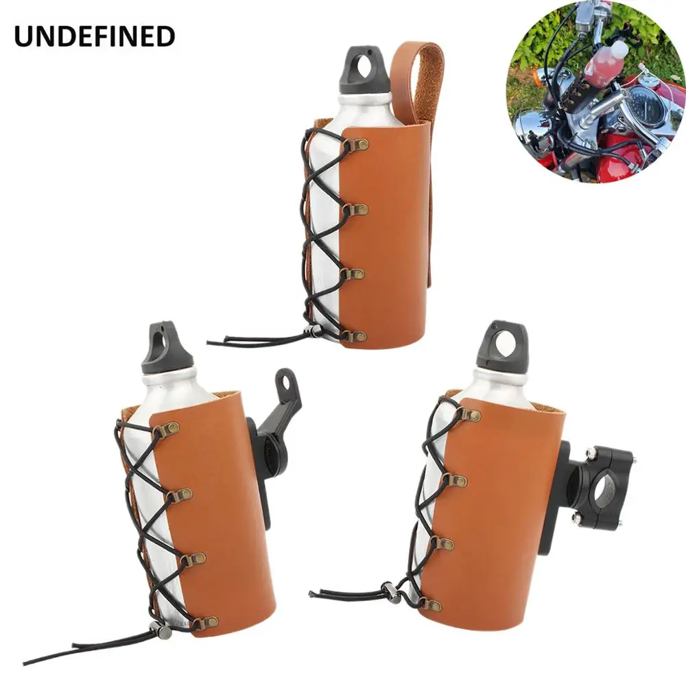 Motorcycle Cup Holder Handlebar Drink Holders Water Bottle Coffee Stand PU Leather Outdoor Sports Cup Adapter Bicycle Universal