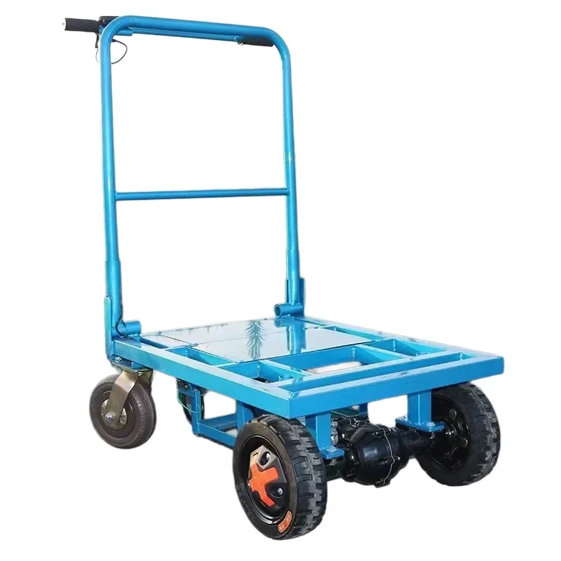 Electric Flatbed Hand Truck—Elevator-Accessible, Electrophoretic-Coated Frame, High-Torque Hand Truck, Solid Tires