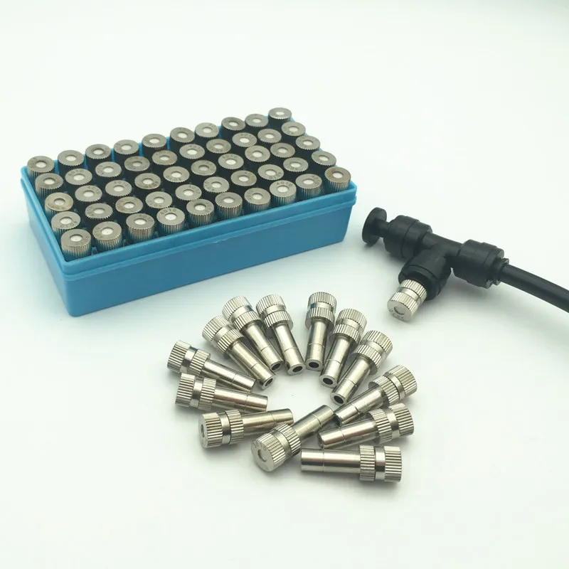 (50 pieces/lot) 6mm Slip Lock Quick-connect 6mm Low Pressure Copper Anti-drip Fog Misting Nozles 5-20Bar Irrigation Sprinklers