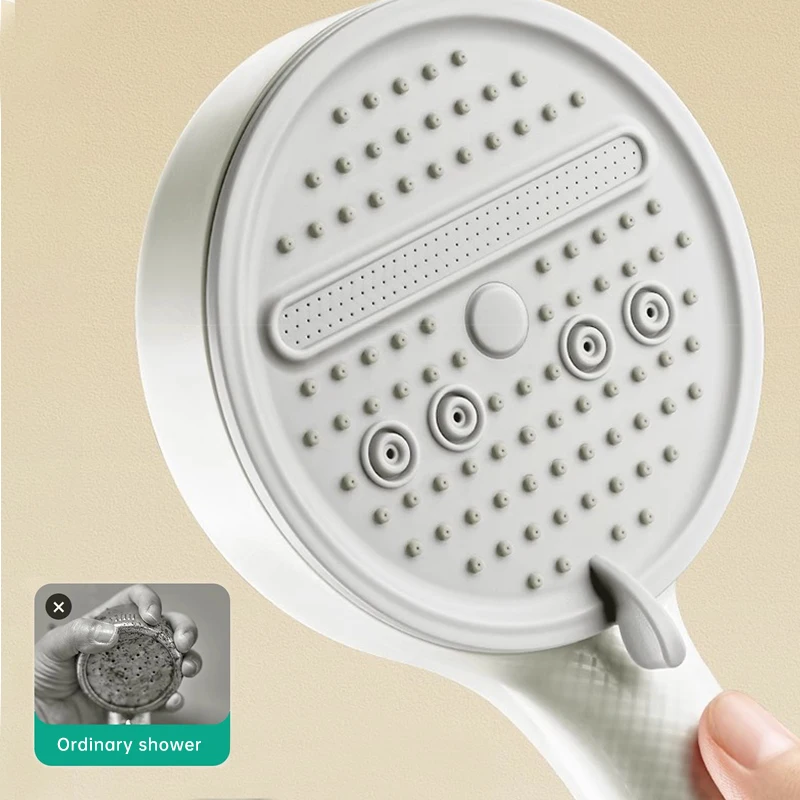 5 Spray Modes Shower Head High Pressure Adjustable Large Panel Showerhead Large Water Outlet Shower for Bathroom Accessories