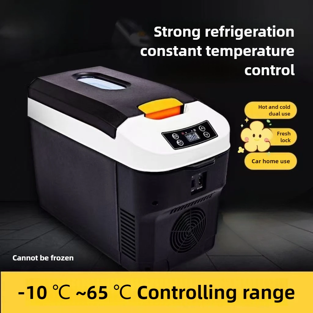 10L Mini Car Refrigerator Portable Cooler Warmer Dual Use Car Home Outdoor for Drinks Meds Fruits Veggies Cosmetics