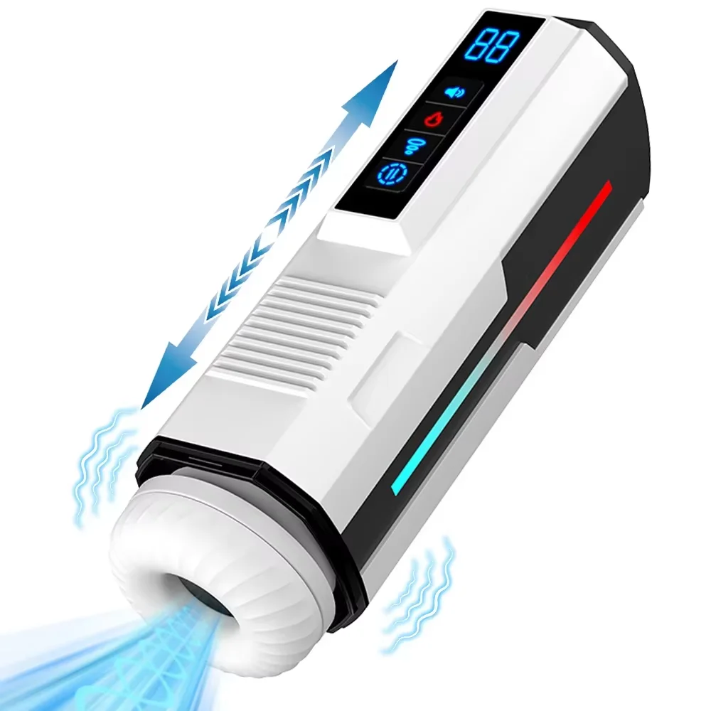 Automatic Telescopic Male Masturbator Cup Sucking Vibrating Masturbation Machine Vagina Pusssy Blowjob Adult Sex Toys for Men