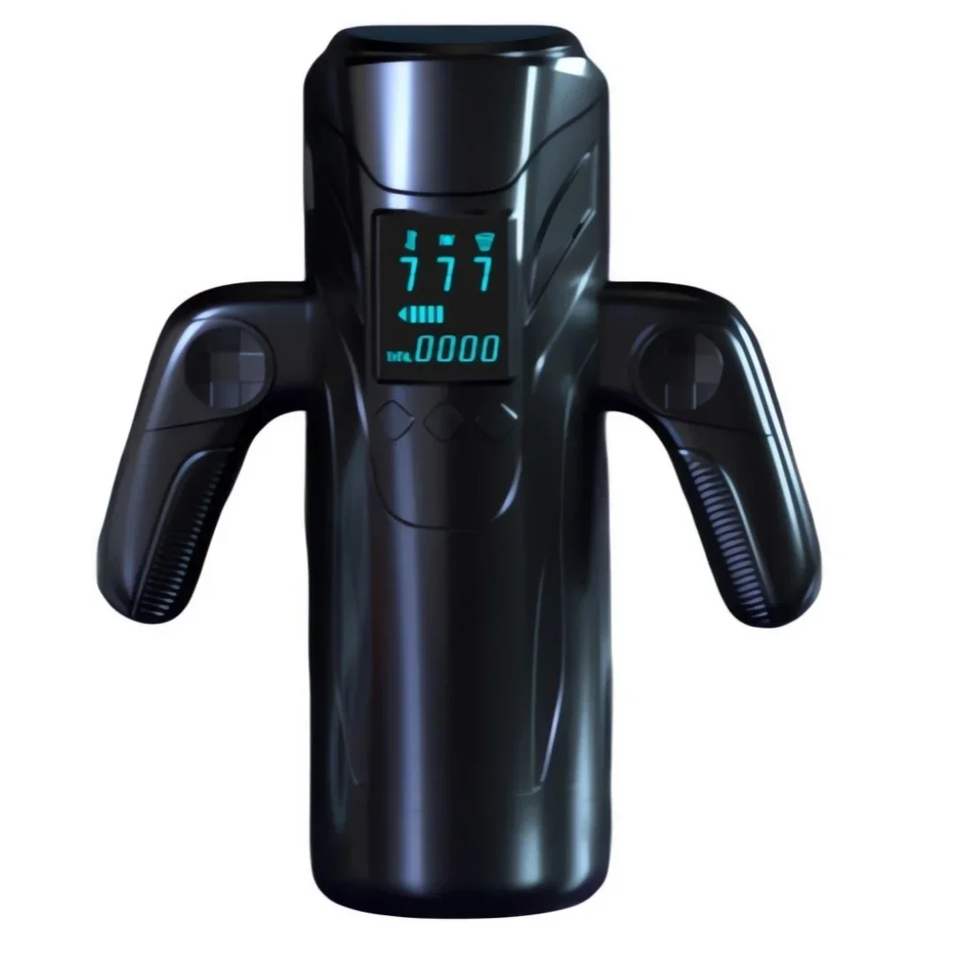 Automatic Male Masturbator with Handles  Display, Sucking Telescopic Vibrating Penis Pump, Pocket Pussy for Men