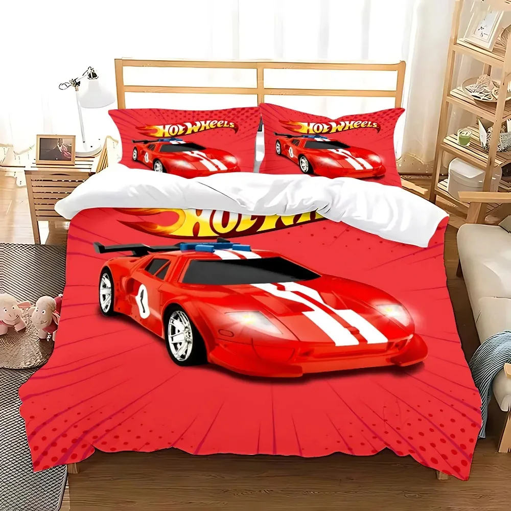 Monster Trucks Duvet Cover Hot Wheels Pillowcase Bedding Set Adult Boys Girl Bedroom Decoration Children Gift Single Double Size