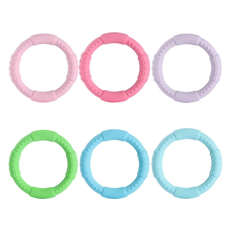 Infant Silicone Wristband Teething Gel Chewing Bracelet Circular Toys Baby Teeth Grinding Rod Bite Glue Autism Sensory therapy