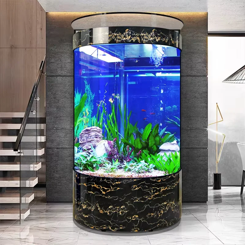 Semi-Circular Plastic & Glass Aquarium-Eco-Friendly 280L-400L Modern Fish Tank for Home/Office Coral/Plant Decorglobally accessi