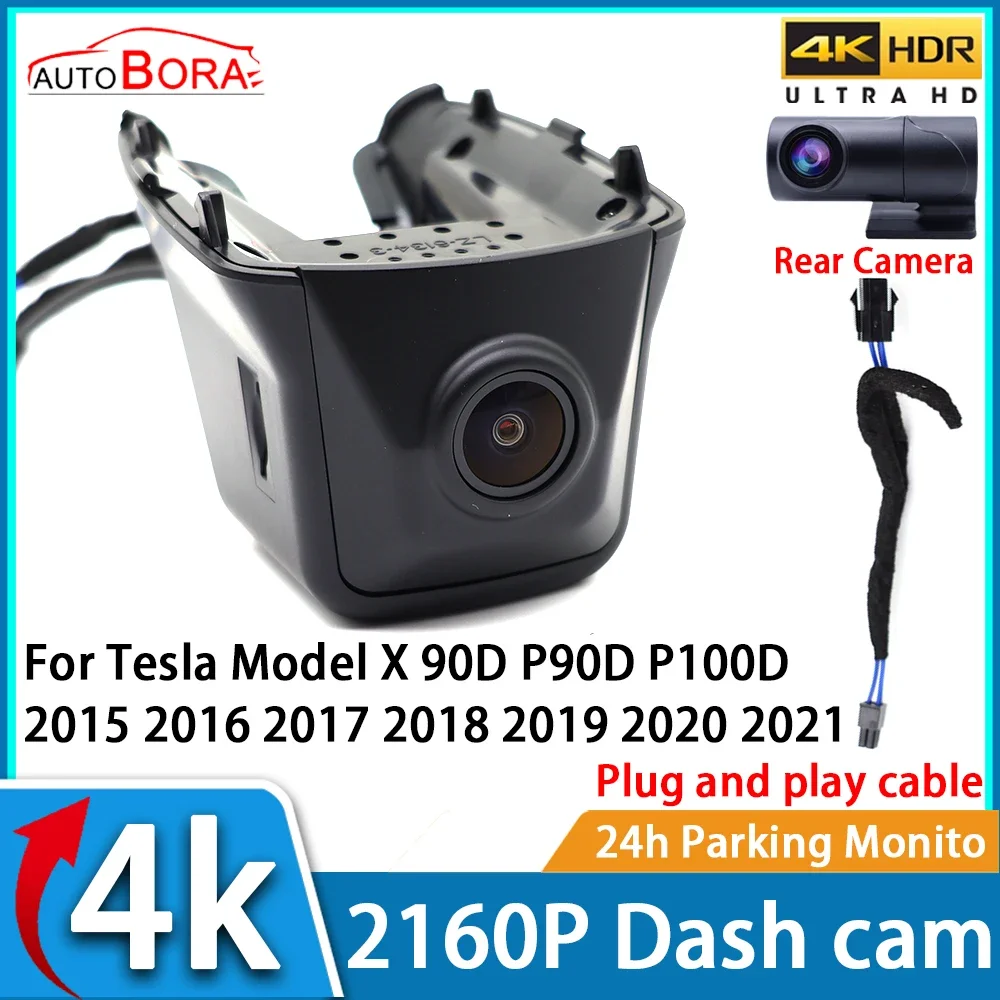 Car Video Recorder Night Vision UHD 4K 2160P DVR Dash Cam for Tesla Model X 90D P90D P100D 2015 2016 2017 2018 2019 2020 2021