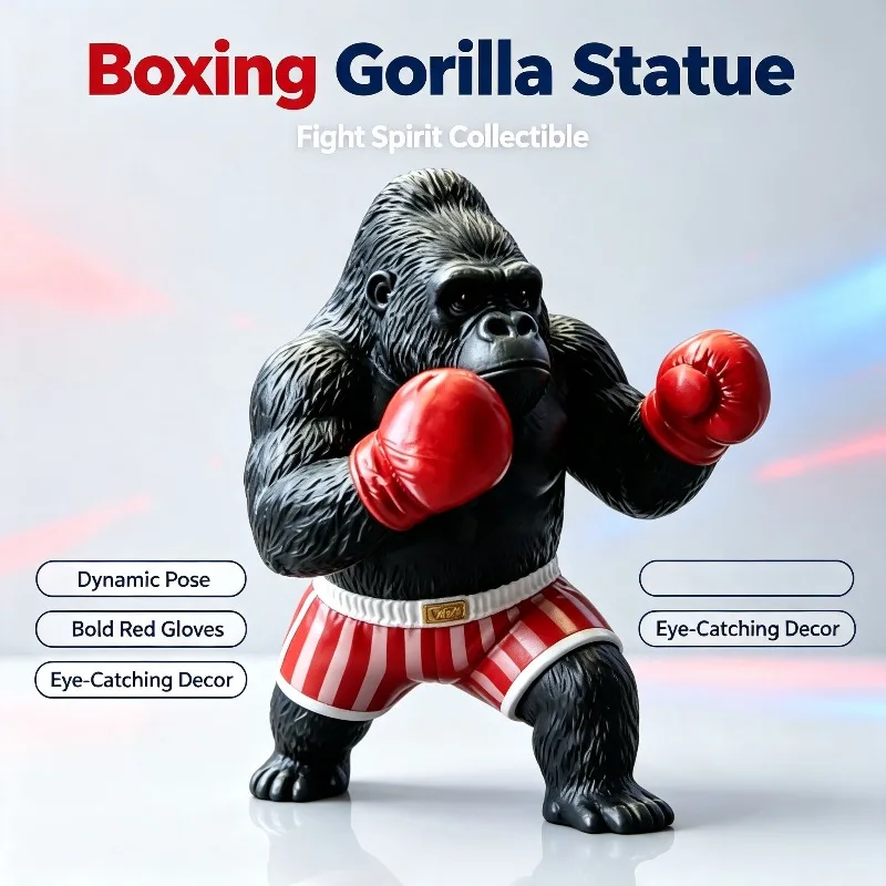 Piece Gorilla Punch Sculpture King Kong Punch Ornament Action Impact Style Resin Craft Heavyweight Desk Statue Office Game Room