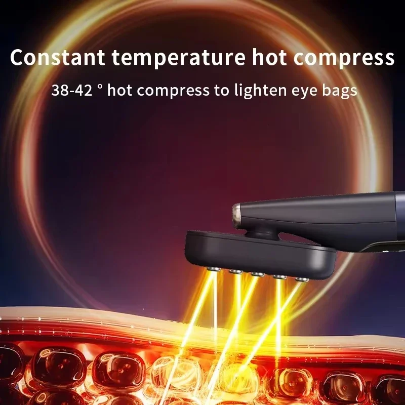 9 Color LED Light Facial Beauty Wand EMS Microcurrent Import Vibration Hot Compress Anti-Wrinkle Eye Skin Care Massager Device