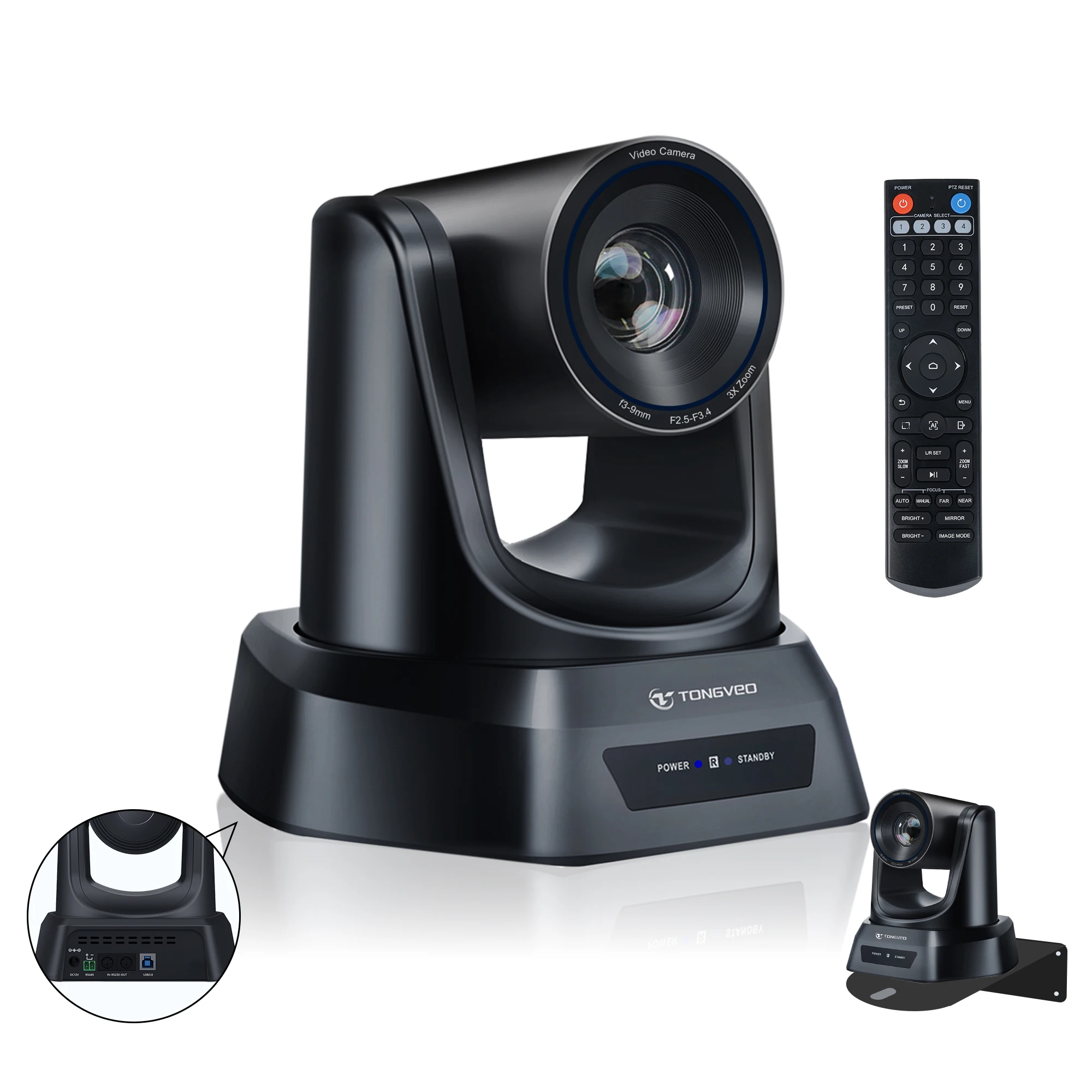 AI Auto Tracking  PTZ Video Camera 3X Optical Zoom USB Wireless Conference Camera for Small Medium Meeting Zoom