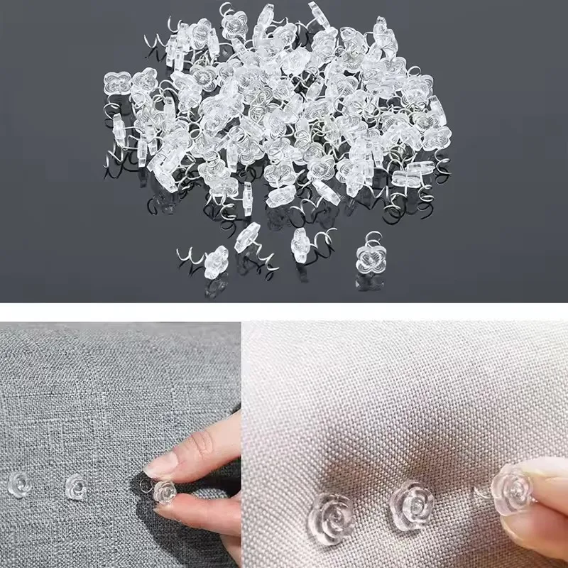 Wholesale 50/100pcs Transparent Twist Nail Pins For Sofa Sheet Plastic Head Pin Screw Fastening Safety Buckle for Fixed Blankets