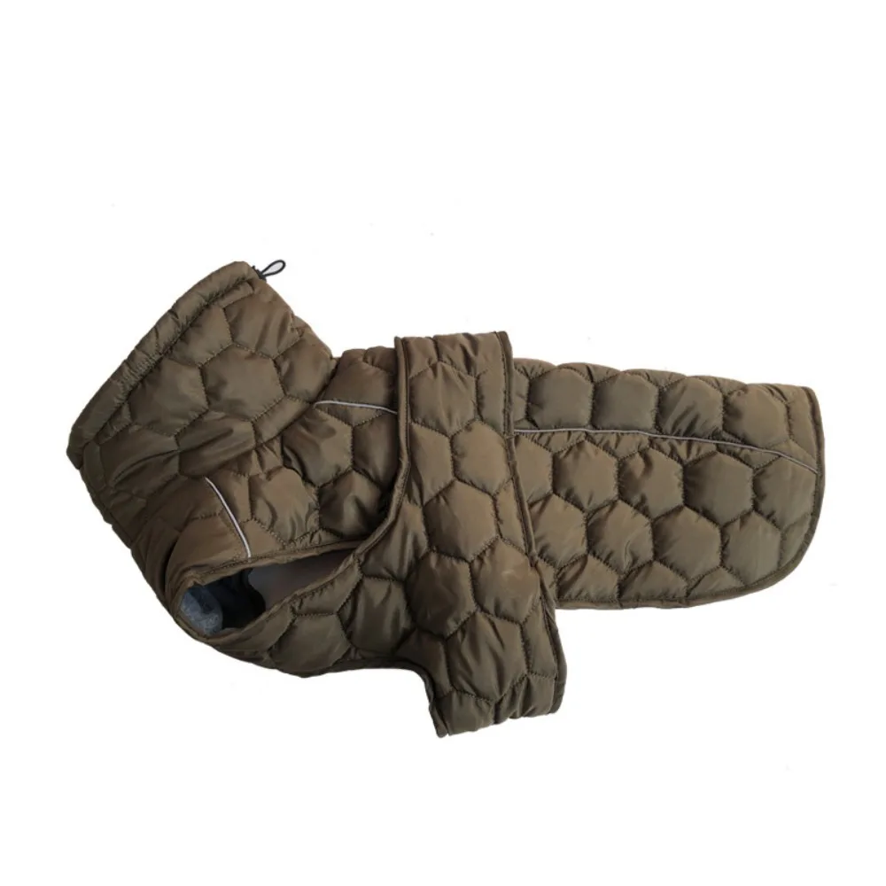 Practical Reflective Strip Dog Winter Coat Fleece Lining High-neck Design Dog Turtleneck Thickened Warm Dog Vest Jacket Outdoor