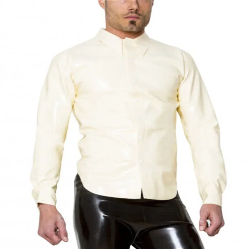 Latex Catsuit Men's Shirts Classic Fitted Pure Color Cool Unique Customized .4mm Sexy Lingerie Cosplay Costumes