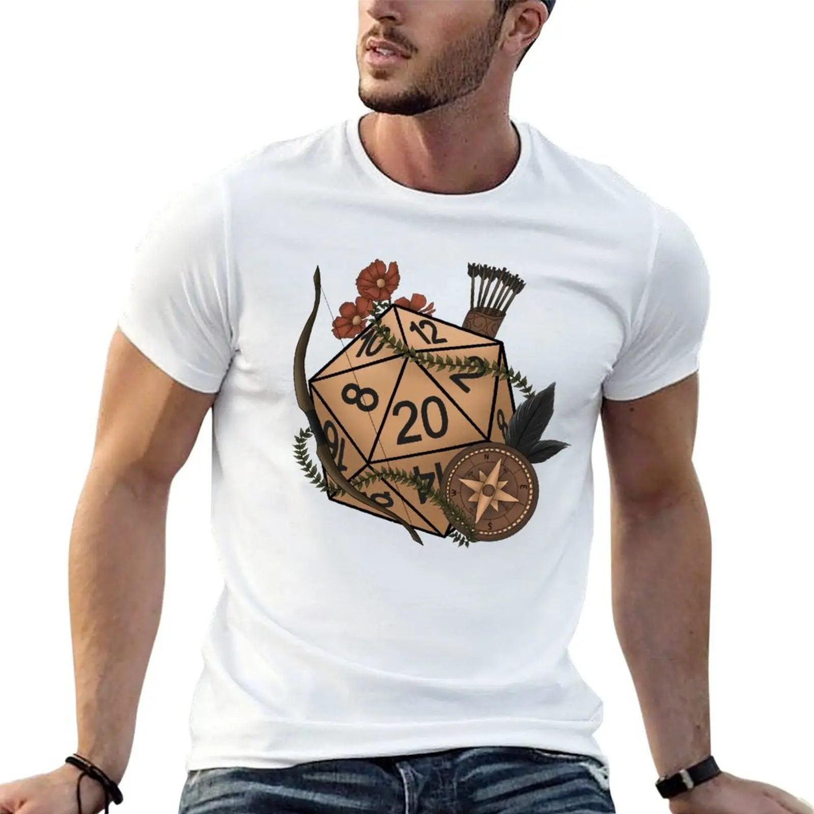 ranger class D20 - tabletop gaming dice T-Shirt Basic Solid Tee for Daily Use