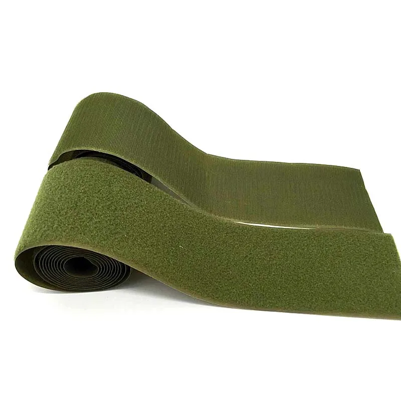 10CM Width Hoop and Look no Adhesive Hook Loop Fastener Tape  Sewing Magic Tape Sticker Strap Couture Strip Clothing Olive