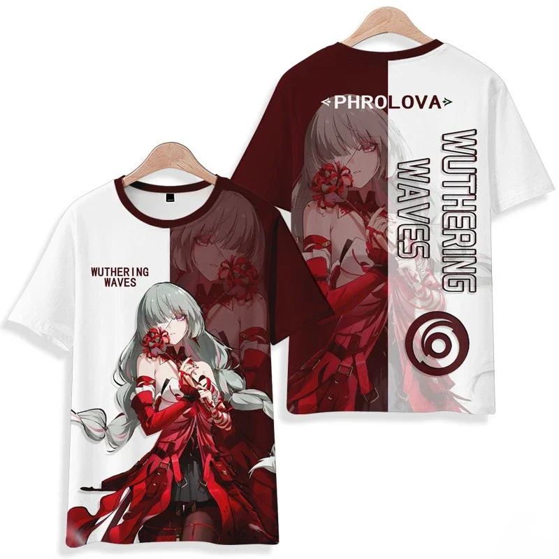 Phrolova Game Wuthering Waves Cosplay T-shirt 2025 New 3D Print Kid Anime Cartoon Tops Summer Men Women Short Sleeve O-Neck Tees