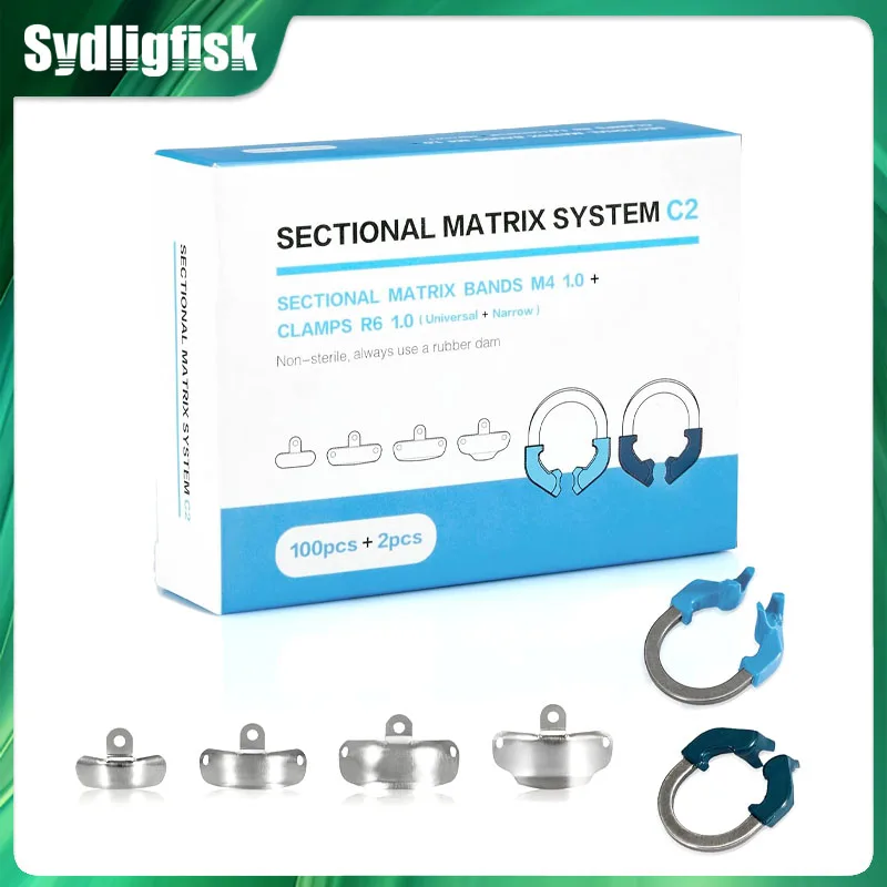 100Pcs/box Dental Matrix Bands NITI Metal Matrices Clamp Ring Sectional Contoured Matrix System Clamping Ring Dentistry Tools