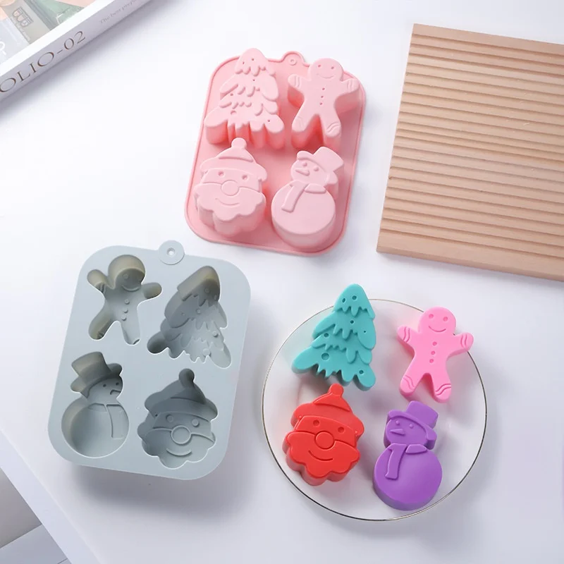 DIY Christmas Silicone Baking Mold Cookie Chocolate Ice Mould Hand‑made Pastry Tool for Xmas Home Kitchen Party Decoration