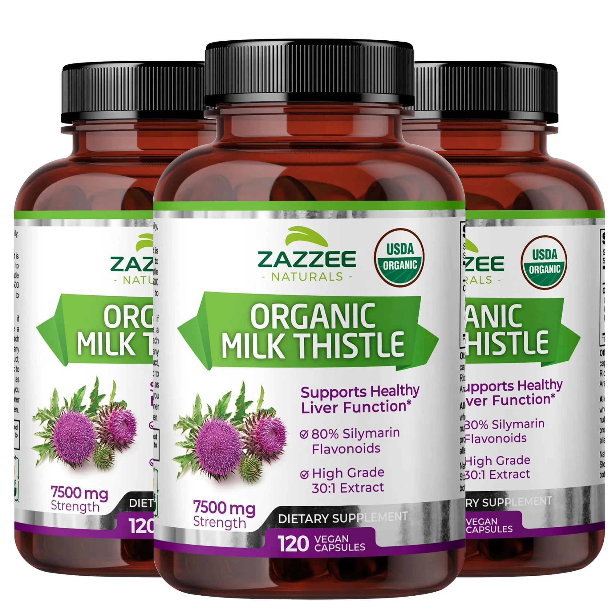 Organic Milk Thistle Extract Liver Capsules Help Lower Cholesterol, Support A Healthy Liver, Detoxify and Fight Oxidants