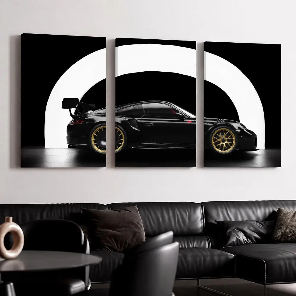 Creative Supercar Designs Framed Wall Painting Ready to Hang Canvas Wall Art Poster for Bedroom Living Room Home Decor Gift