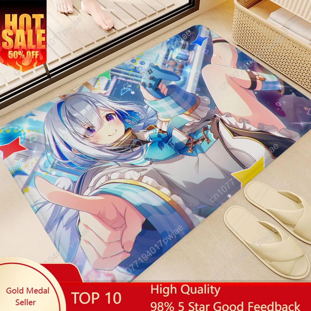 Hololive Amane Kanata Floor Mat Retro Multiple Choice Living Room Kitchen Rug Non-Slip Modern Home Decor