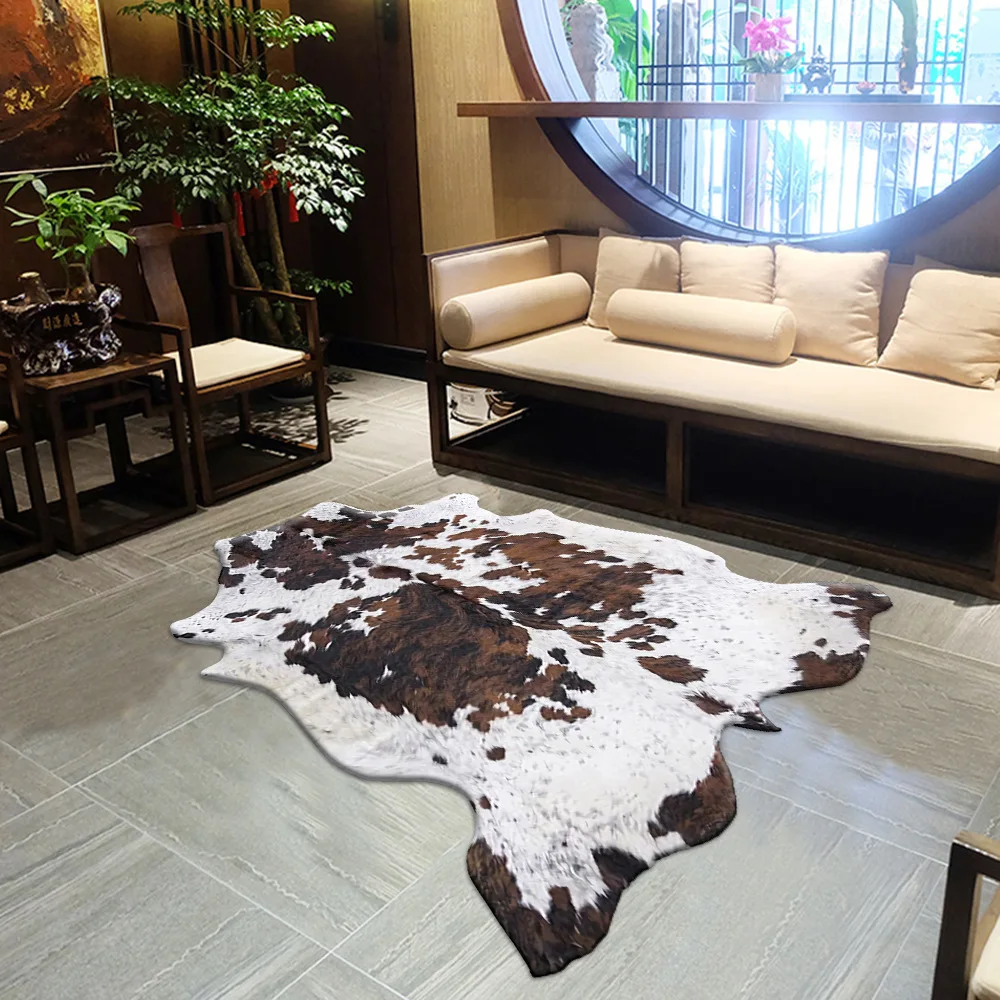 Non-Slip Imitation Animal Skin Carpet, Cow Zebra Striped Area Rugs, Home Living Room, Bedroom Floor Mat, 2022