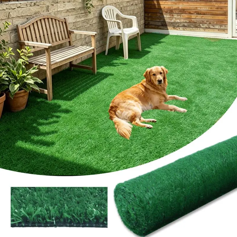 4-Pack 3x24ft Vintage Artificial Grass Rug, 15mm Retro Astroturf Mat – Utility Turf for Patio, Yard Decor, Rental, Customized