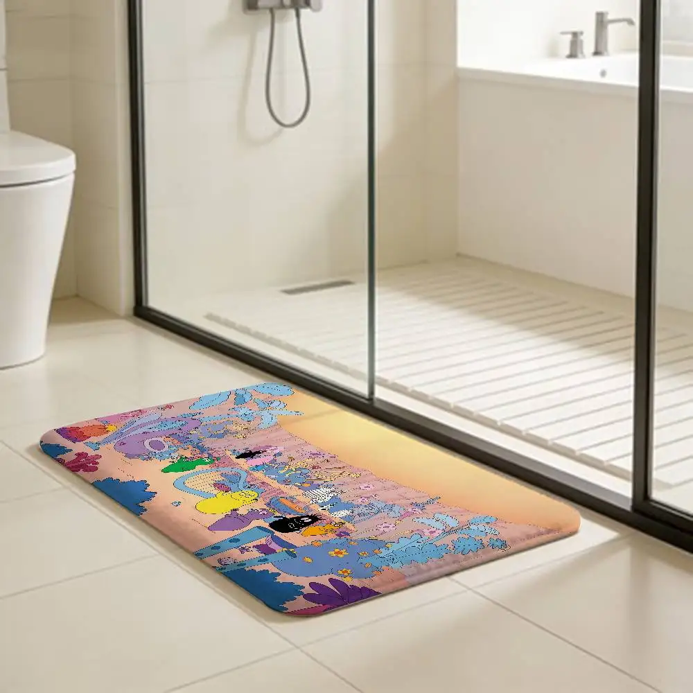 Les Barbapapa Cartoon Floor Mat Retro Multiple Choice Living Room Kitchen Rug Non-Slip Modern Home Decor