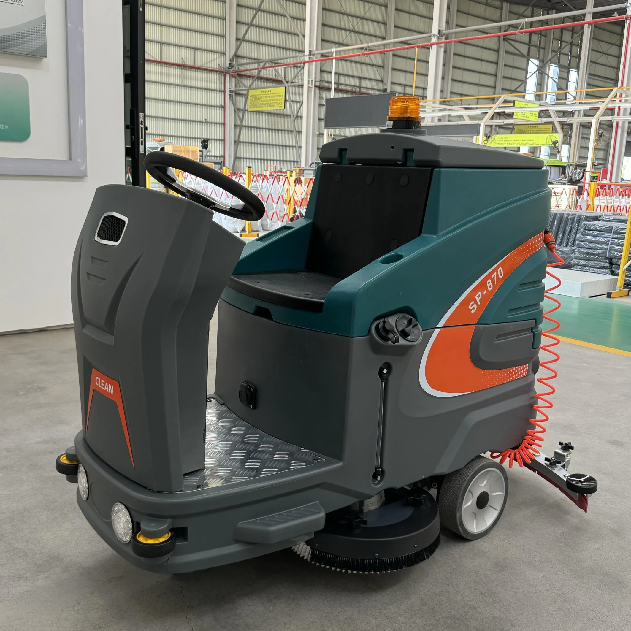 SP-870 Auto-Orbital Rotary Floor Scrubber, Double Brush Plate Electric Floor Washer for Epoxy, Cement and Marble Floor Cleaning