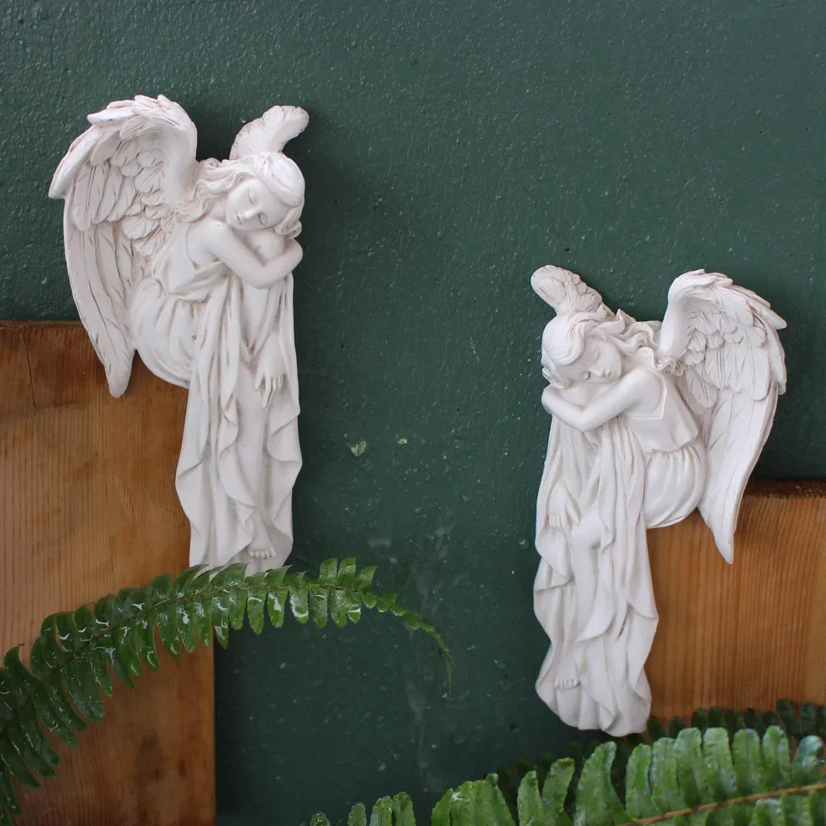 Cross-border New Home Furnishing Living Room Wings Angel Door Frame Decoration Resin Angel Statue Resin Handicraft Decoration