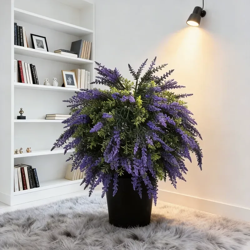 Cross-border Small Potted Lavender Bonsai Garden Decoration Indoor/Outdoor Home Ornament Artificial Miniature Plant UV