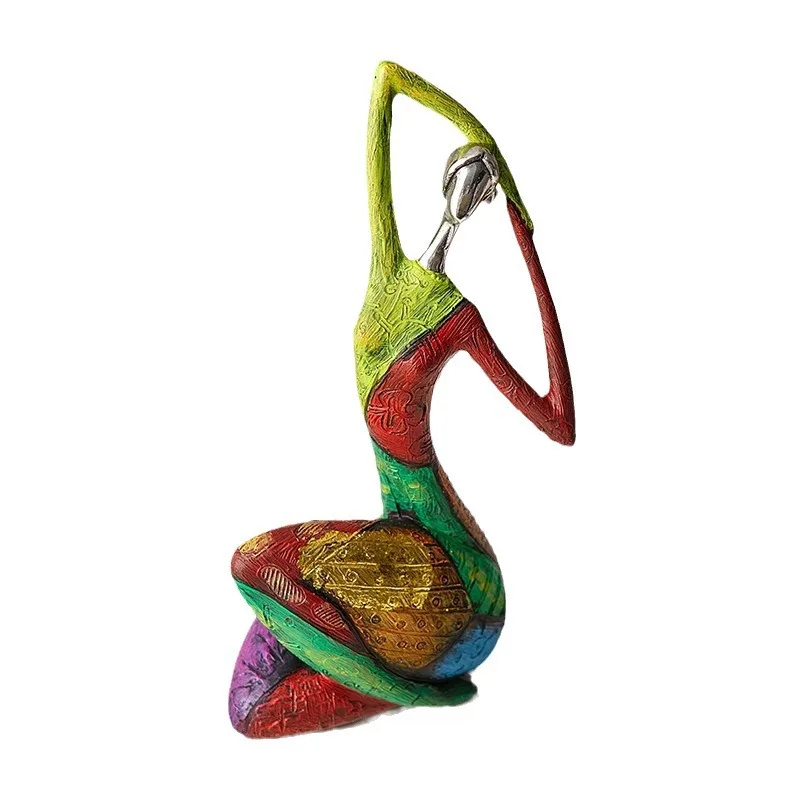 Abstract Figure Figurine for Home Living Room TV Cabinet Decoration Office Art Yoga Setting Oil Painting - Creative Woman Sculpt
