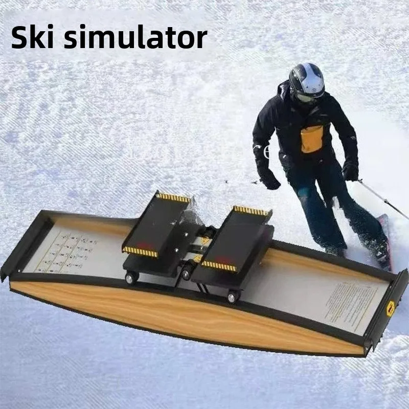 Indoor Ski Simulator, Flat Freestyle Winter Office Ski Machine Fitness Trainer Stretch Yoga