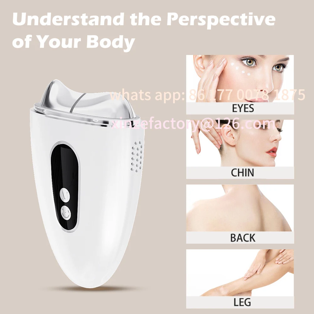 Customizable Face Massager Electric Gua Sha Scraping with Vibration Heat Cold LED Light Therapy Skin Tightening Face Lift