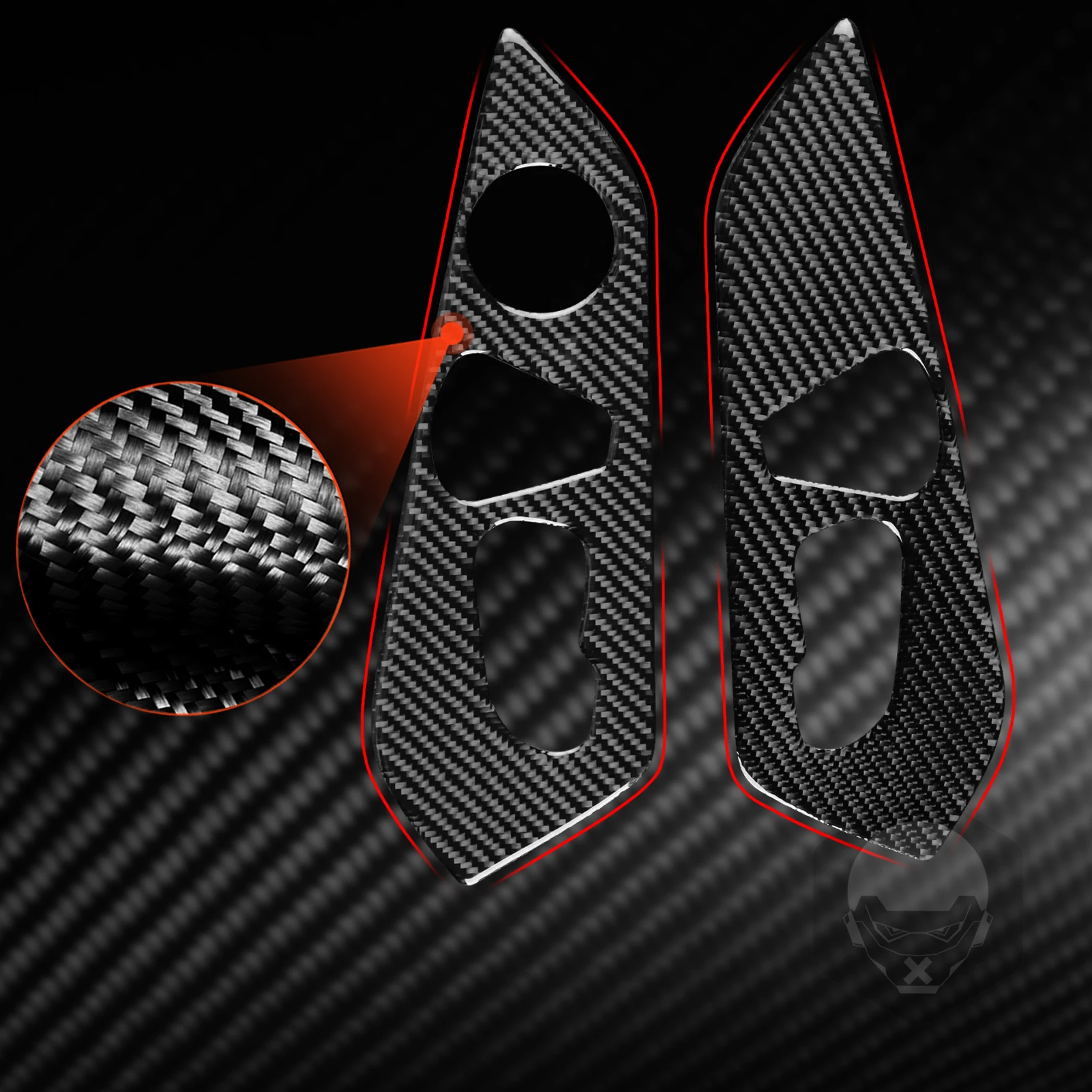 For Subaru Crosstrek Impreza 2024-2026 GU Real Soft Carbon Fiber Car Interior Front Seat Adjustment Button Panel Cover Trim 2Pcs