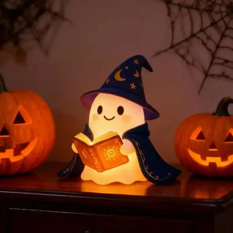 Festival Fun Lamp Enchanting Ghost Night Light Set for Halloween Book Lovers Led Lamp Home Bedroom Kids Room Decoration
