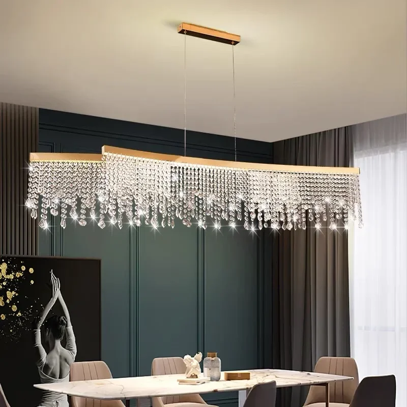Royal Nordic Led Luster Pendant Lights Luxury Crystal Chandelier for Living Dining Room Circle Hanging Lamp Home Decor Fixture