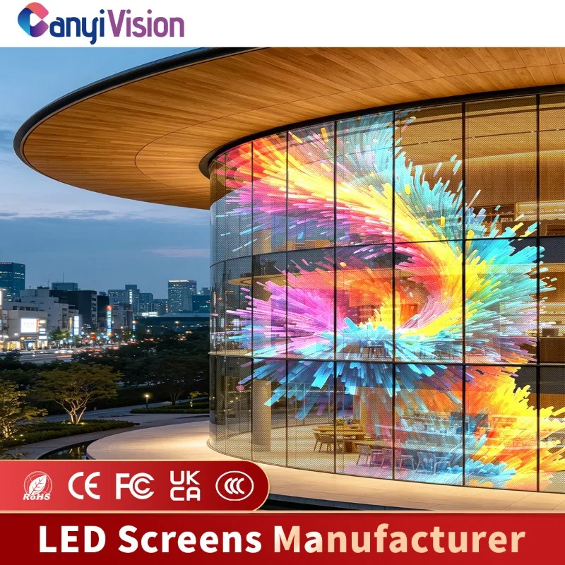 Custom LED Transparent Holographic Screen, Full Color Display on Glass for Retail and Exhibition