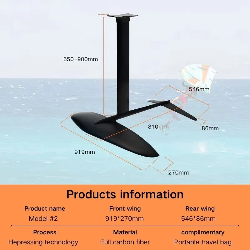 Easy to Fly Premium Carbon Hydrofoil Wing Model2  - Compatible with Wingfoil Kitesurf Efoil Power Jet Surfboards