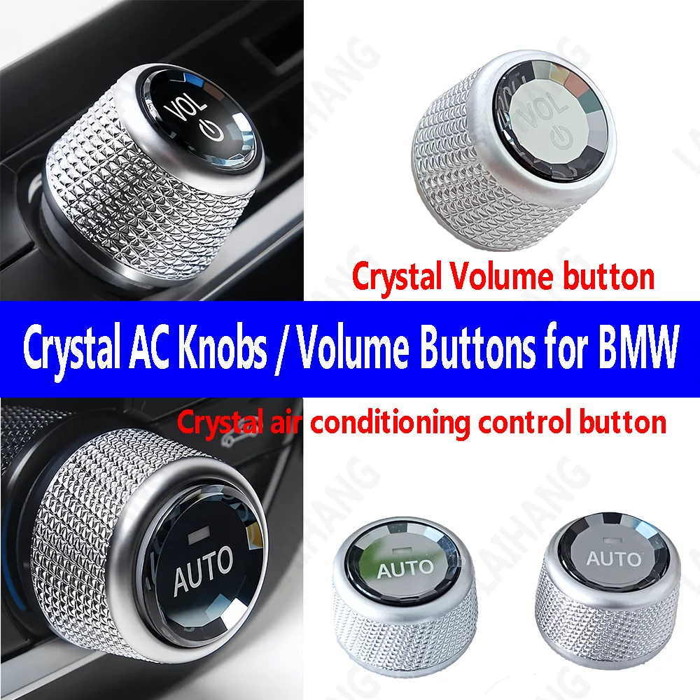 Car Crystal Volume Button Crystal AC/Air Conditioning Control Button Cover Replacement For BMW F30 F10 F25 F15 F02 G30 G01 G02