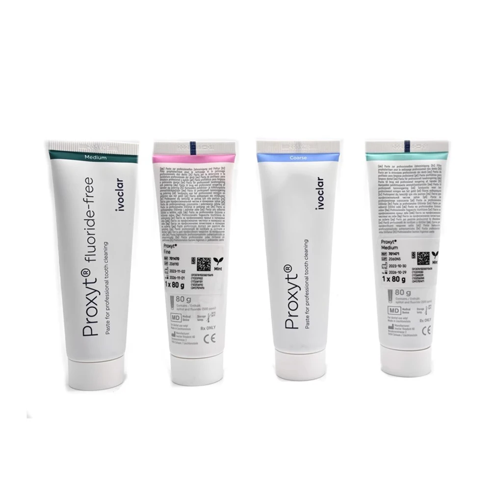 80g/pc Ivoclar Vivadent Polishing Paste Fine Medium Coarse Grit Fluoride-free Professional Tooth Cleaning Dental Resin Remove