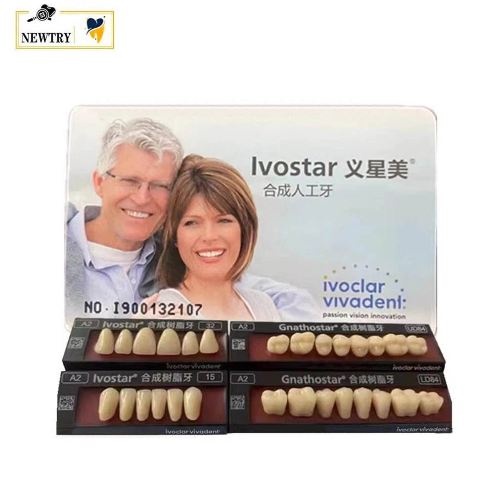 Ivoclar Vivadent BPS Synthetic Resin Teeth A2 Shade Ivostar Anterior Gnathostar Posterior SR Saclar Dental Full Mouth Denture