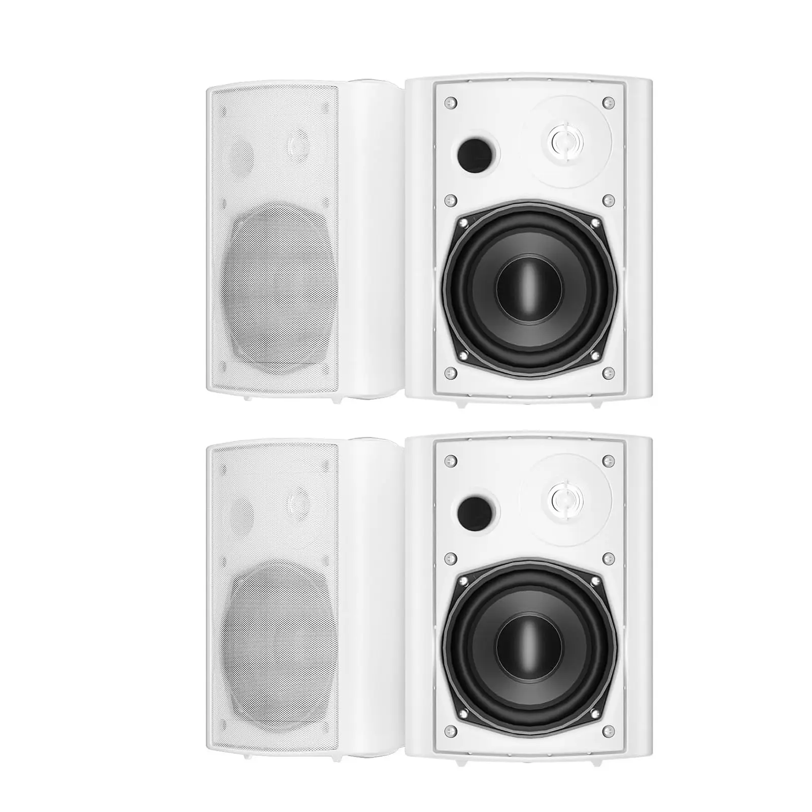 STUDIOFINIX 5.25'' 600W Bluetooth Speakers Waterproof Wired Wall Mount Indoor Outdoor Loudspeaker For Garden Patio Garage Home