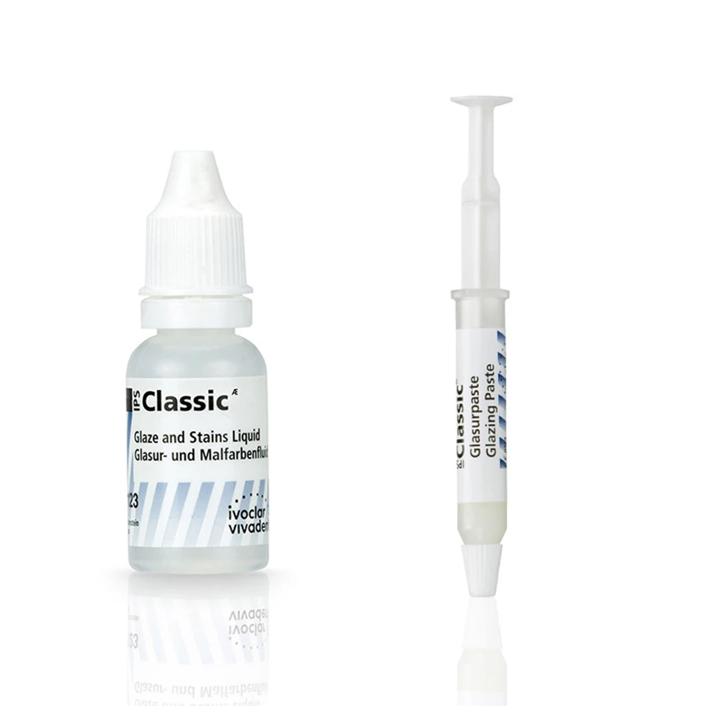Ivoclar Vivadent IPS Classic Glaze & Stain Materials 15ml Liquid Bottle 3g Paste Dental Lab Porcelain Restoration Metal Ceramic