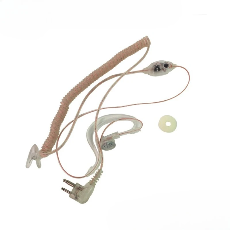 2-Pin Transparent Wire Earpiece Headset Mic for Walkie Talkie Ear Hook Earpiece for Motorola CB Radio CP88 CP040 CP100 CP110