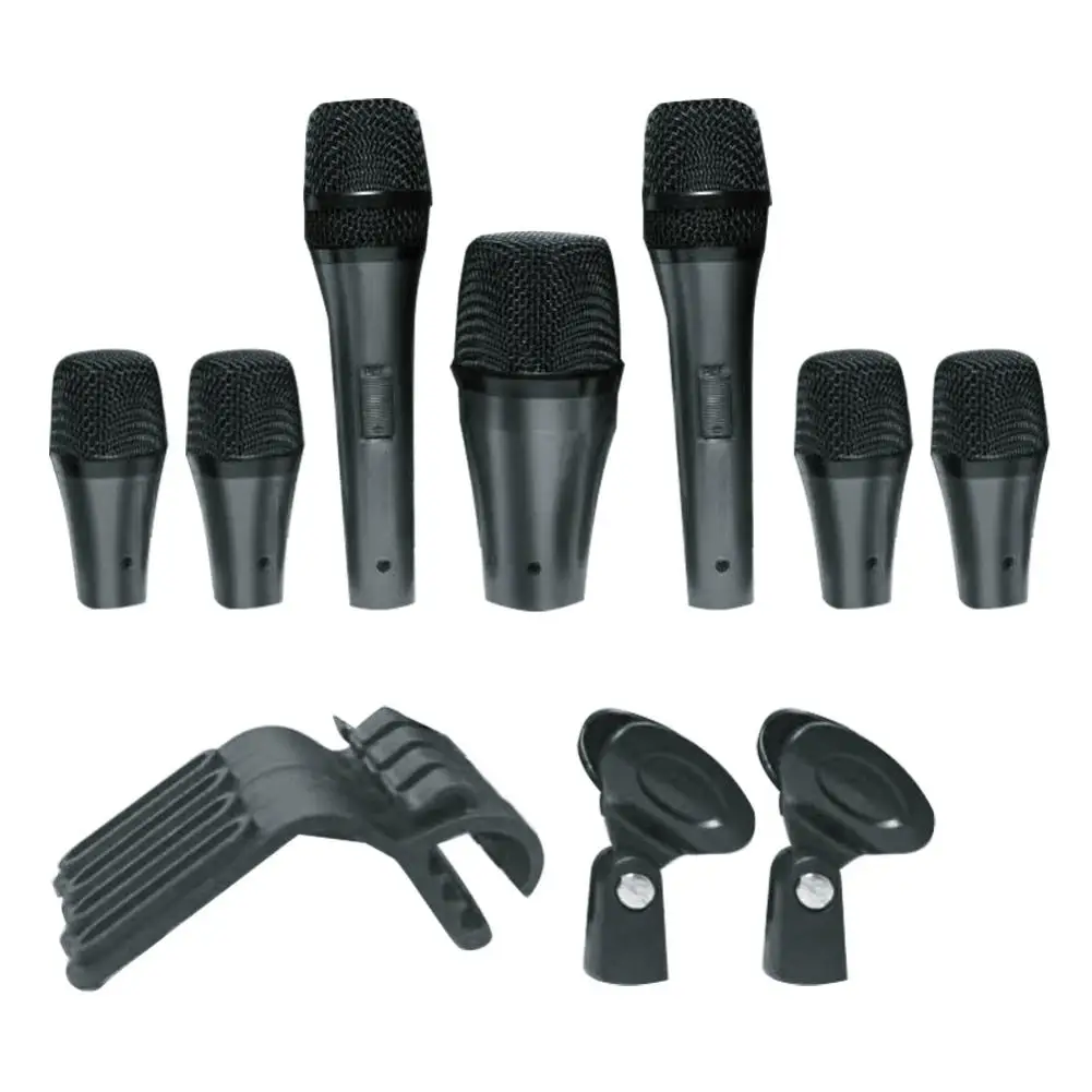 Dmk7 Drum Microphone Kit with Carrying Case Dynamic Condenser Speaker for Stage Performance Broadcasting