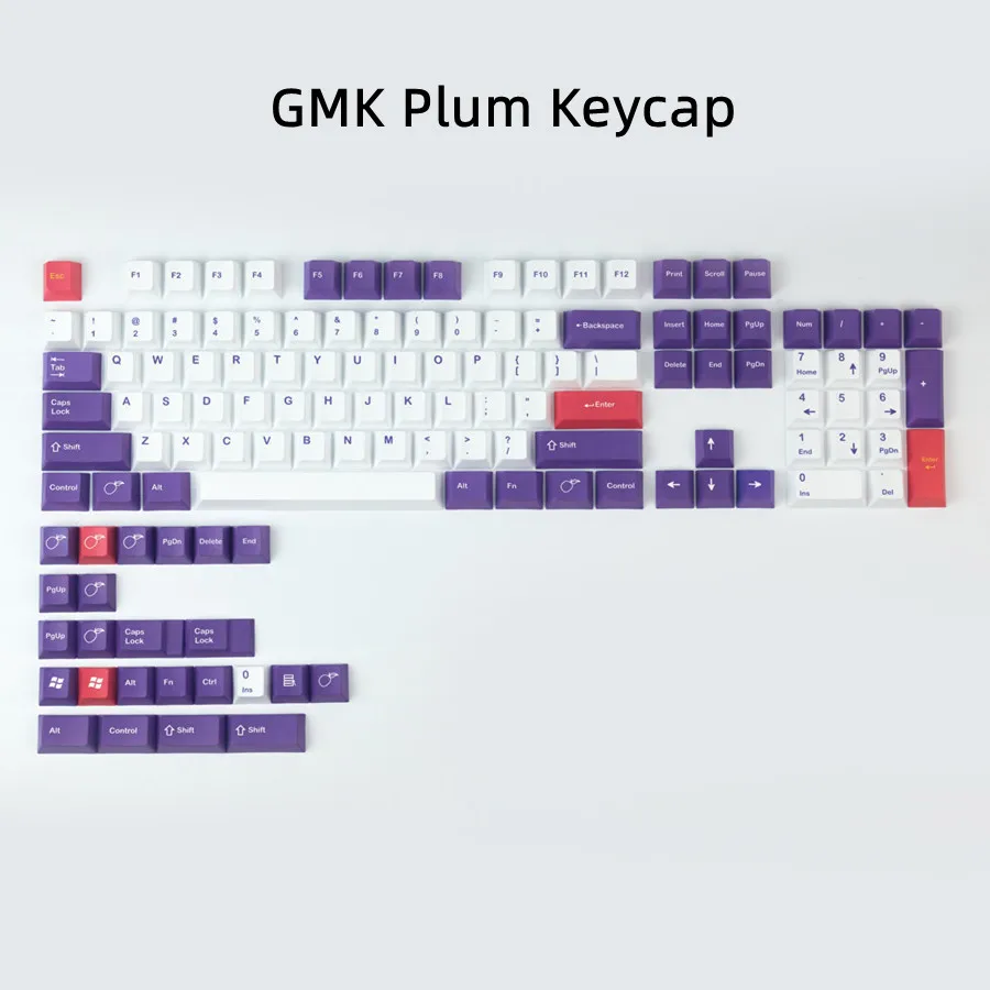 GMK Plum Keycaps Cherry Profile DYE Subbed PBT Key Cap ANSI Layout For Gateron TTC Outemu Kailh MX Switch Mechanical Keyboard