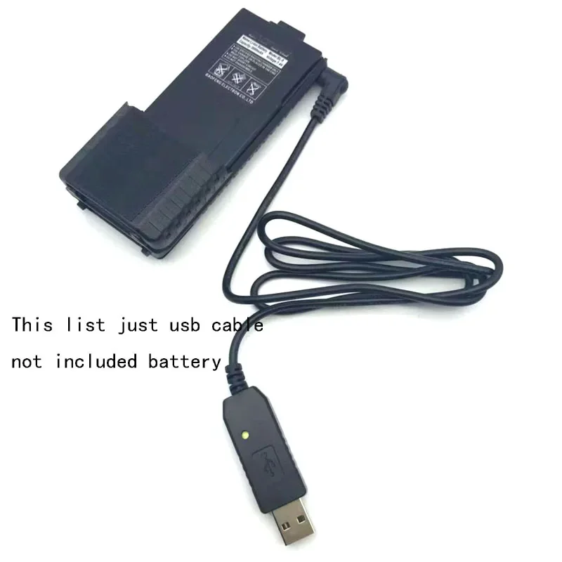 BaoFeng UV-5R Extend Battery USB Charger Cable with Indicator Light for Walkie Talkie UV-82 UV-S9 BF-UVB3 F8HP Plus Ham Radio