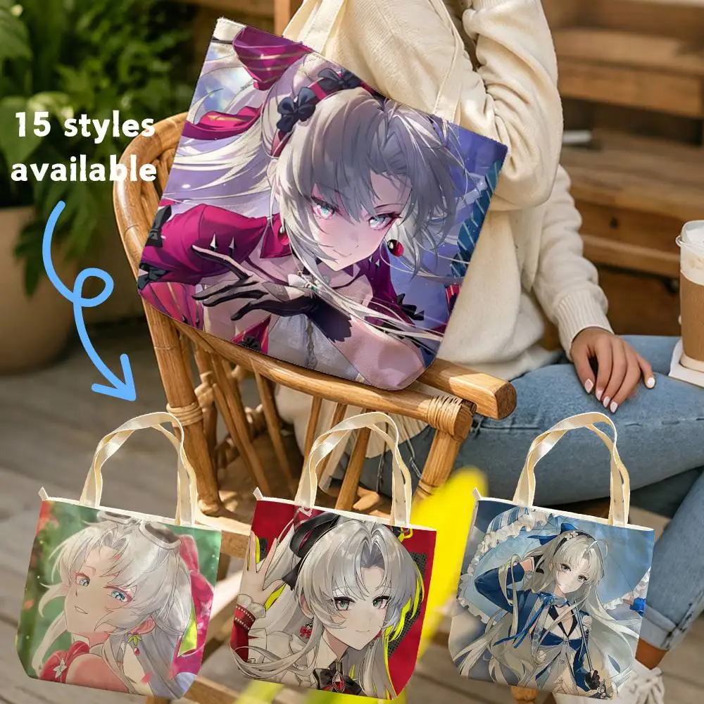 WuWa Game C-Carlotta Mirror Girl Canvas bags Large Capacity suitable for School shopping, gifts, and Daily Commute