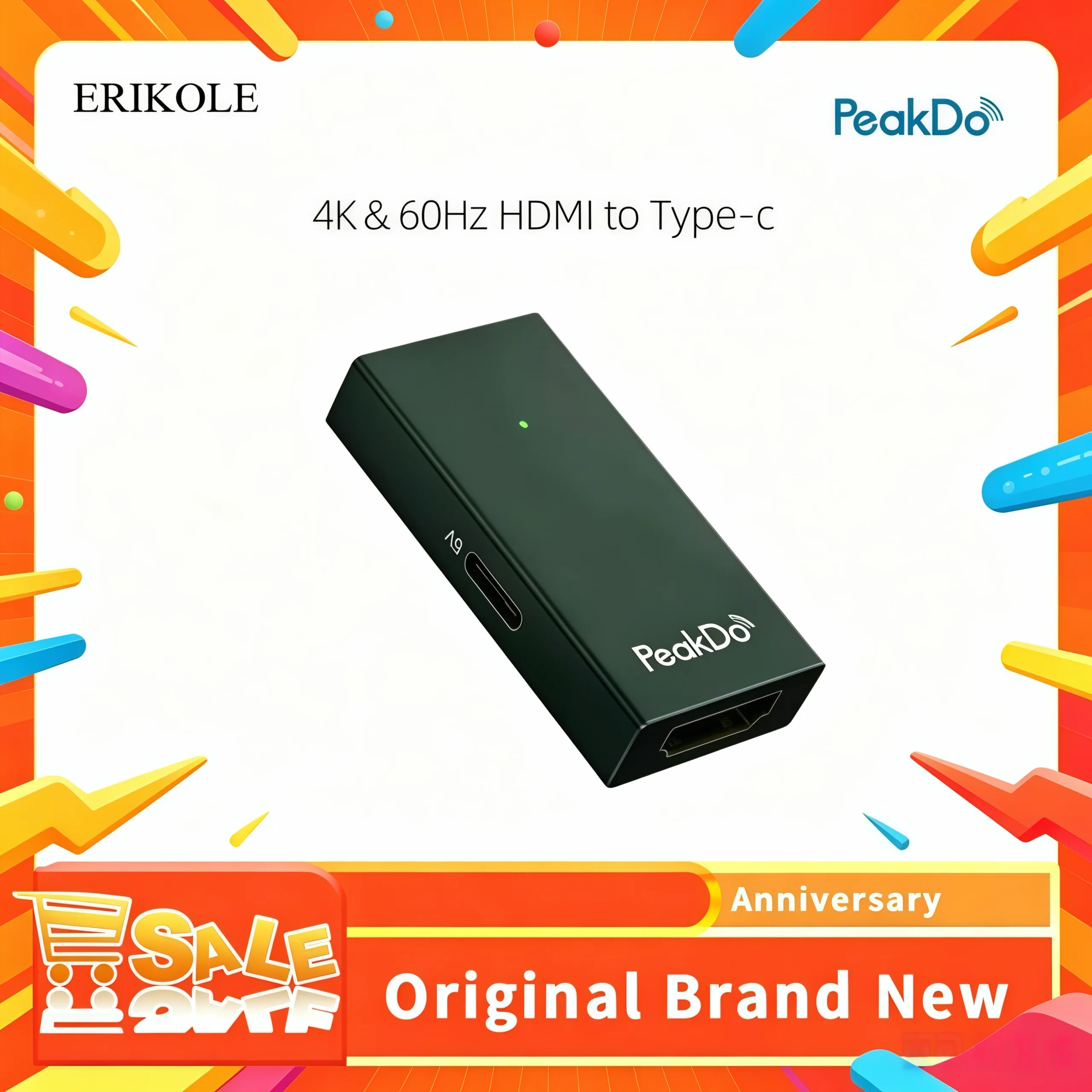 PeakDo HDMI to USB C Adapter 4K@60Hz,HDMI to Type C Adapter,Suitable for XREAL, RayNeo and other smart glasses and PS5/4,Xbox
